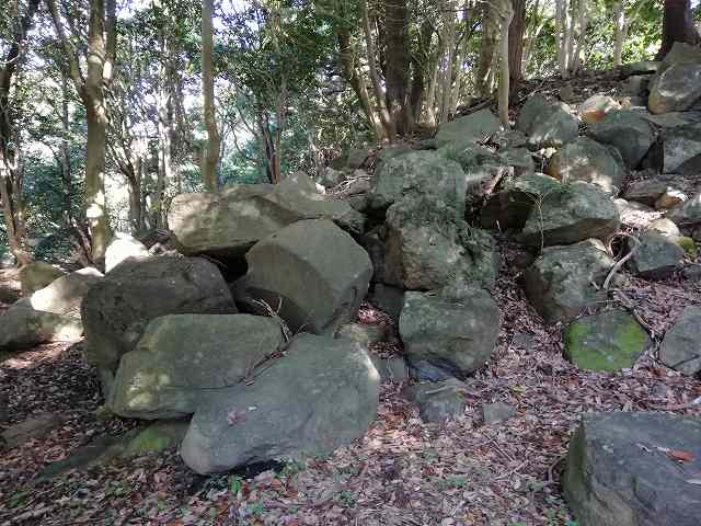 石垣山城 帯郭の石垣跡