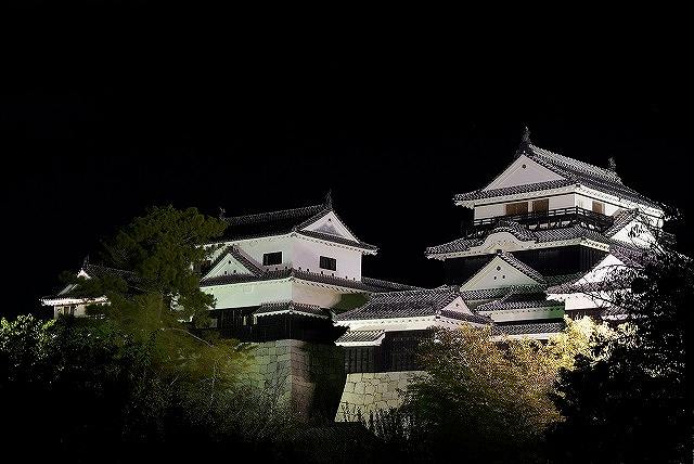 松山城 天守群の夜景