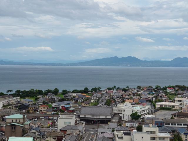 島原城 天守最上階から見た有明海と熊本県