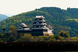 大洲城 天守と鉄橋