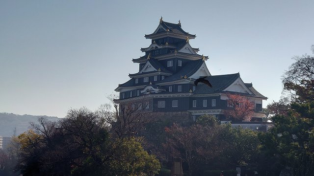 岡山城_月見橋から見た天守閣02