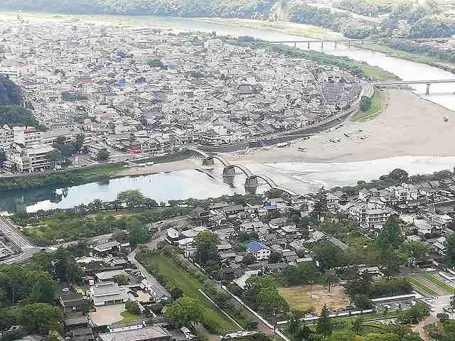 岩国城 天守から見た錦川と岩国の街並み