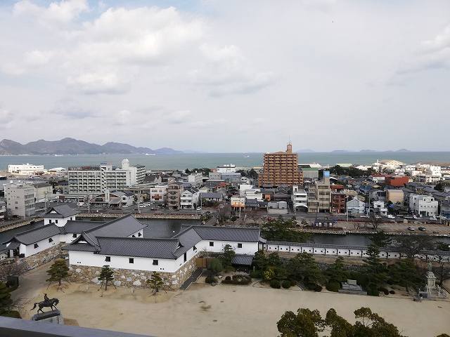 今治城 天守から見た瀬戸内海