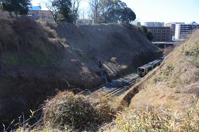 水戸城 大堀切跡 水郡線_1