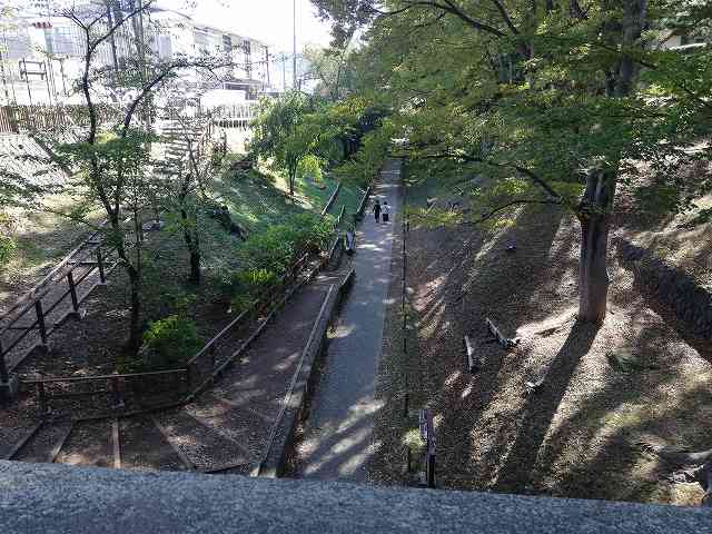 上田城 けやき並木遊歩道(旧二の丸堀跡)