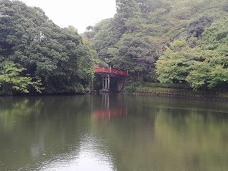 高岡城 西外堀から見た朝陽橋