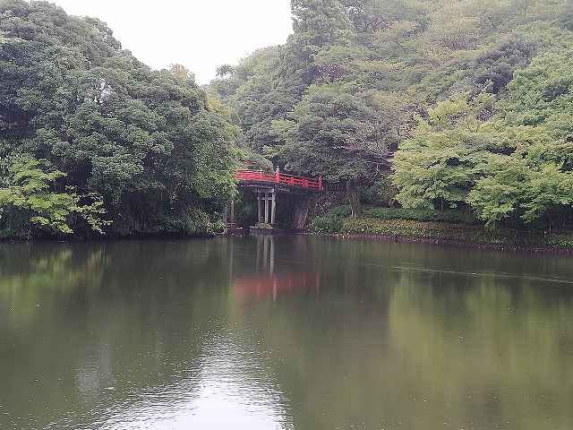 高岡城 西外堀から見た朝陽橋