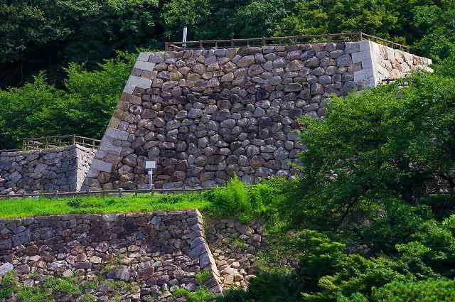 鳥取城 御三階櫓の石垣(遠景)